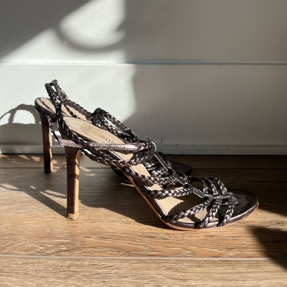 Valentino Leather Braided Accents Gladiator Sandals